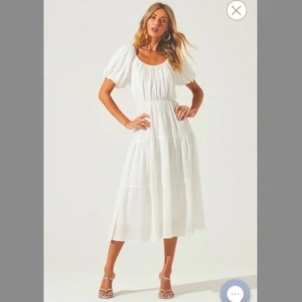 ASTR THE LABEL SMOCKED TIERED MAXI DRESS SZ XS